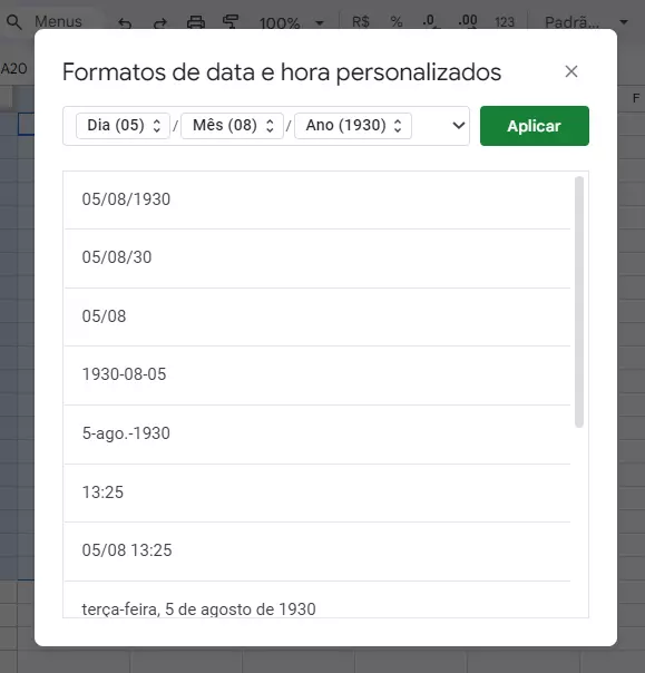 Recurso do Google Sheets permite que datas tenham a formatação personalizada