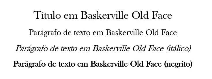 Exemplo de texto com Baskerville