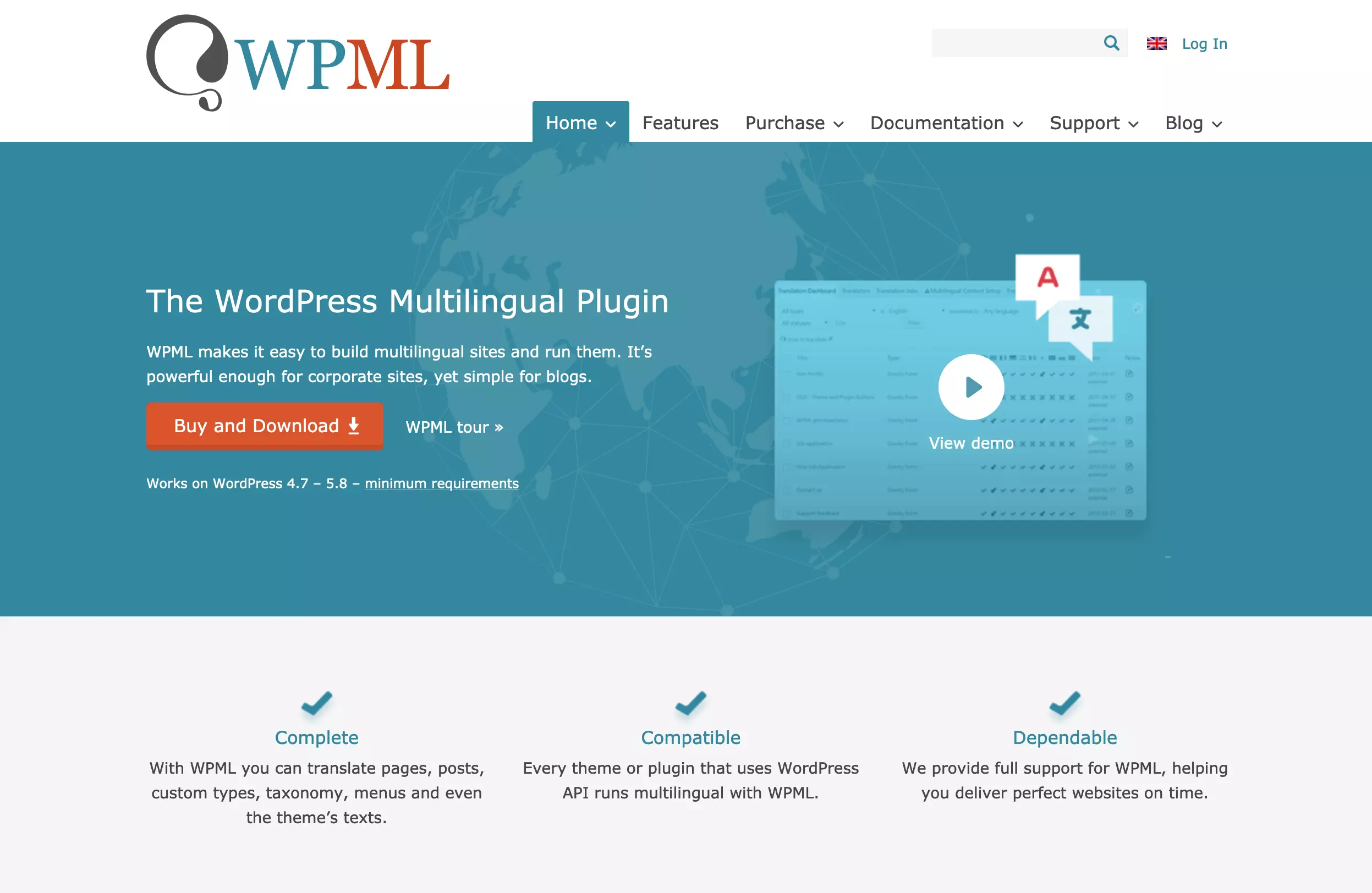 Site do plugin para WordPress Multisite WPML