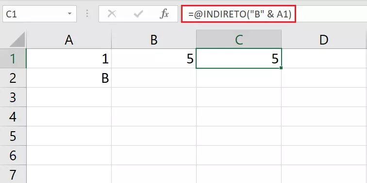 Função INDIRETO Excel com entrada de texto na referência de célula