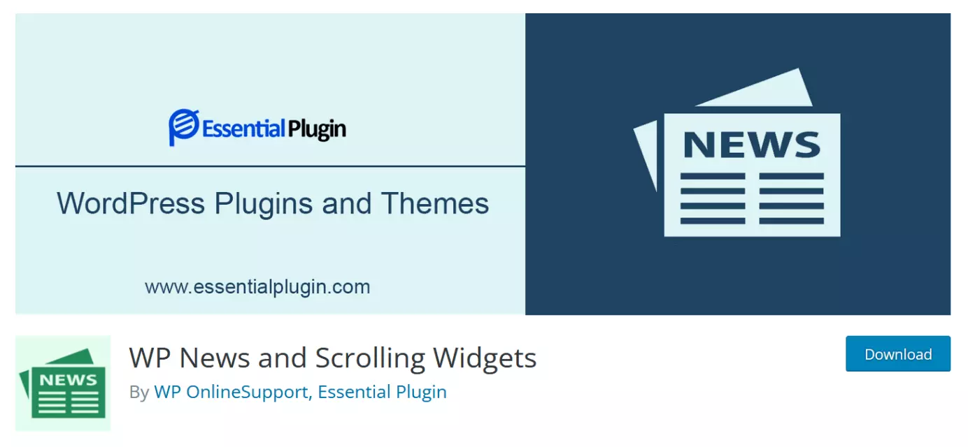 Captura de tela do plugin de notícias WordPress WP News and Scrolling Widgets