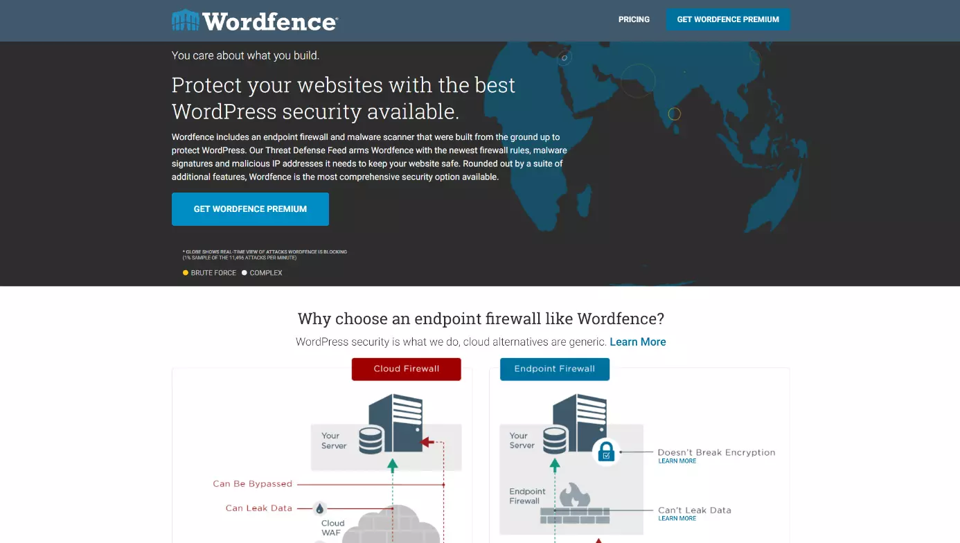 Site do plugin para WordPress Wordfence Pro