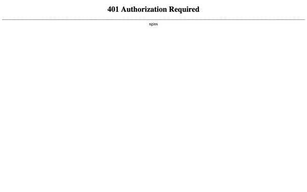 Página WordPress admin login com Erro 401 Authorization Required