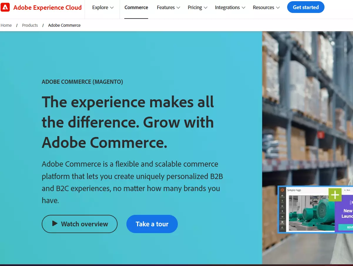 Site do Adobe Commerce (Magento)