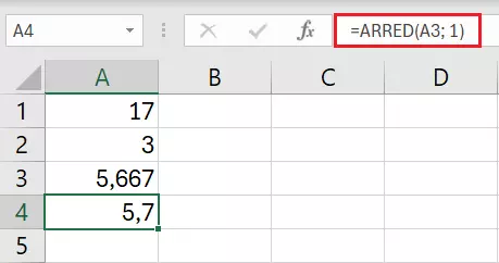 Planilha com fórmula para arredondar no Excel