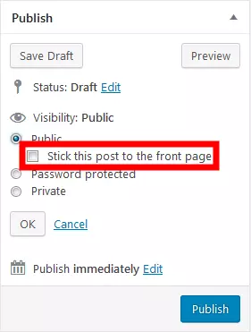 Janela para publicação de posts no WordPress