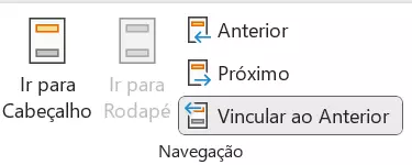 No Word, você pode vincular rodapés e cabeçalhos