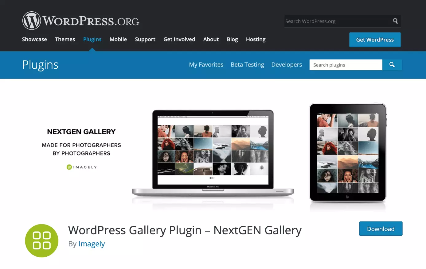 Plugin NextGEN Gallery disponível para download em WordPress.org