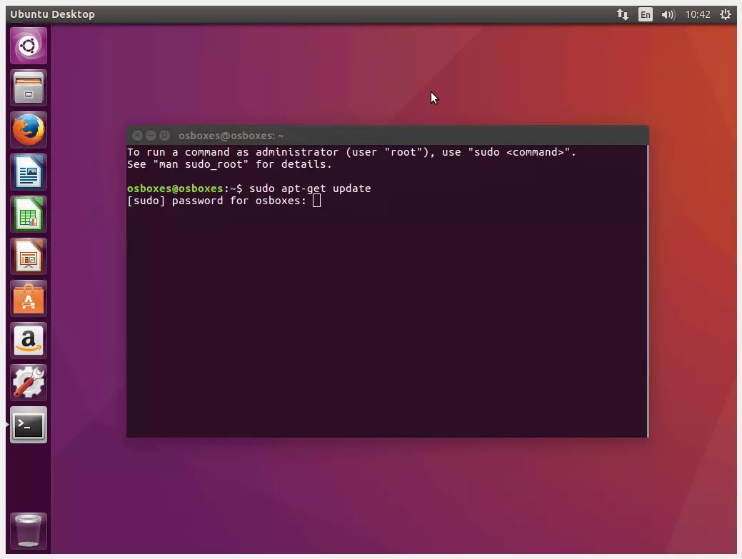 Solicitação de senha no terminal do Ubuntu