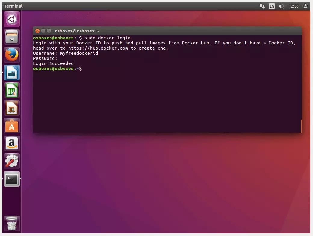 Acesso ao Docker Hub pelo terminal do Ubuntu