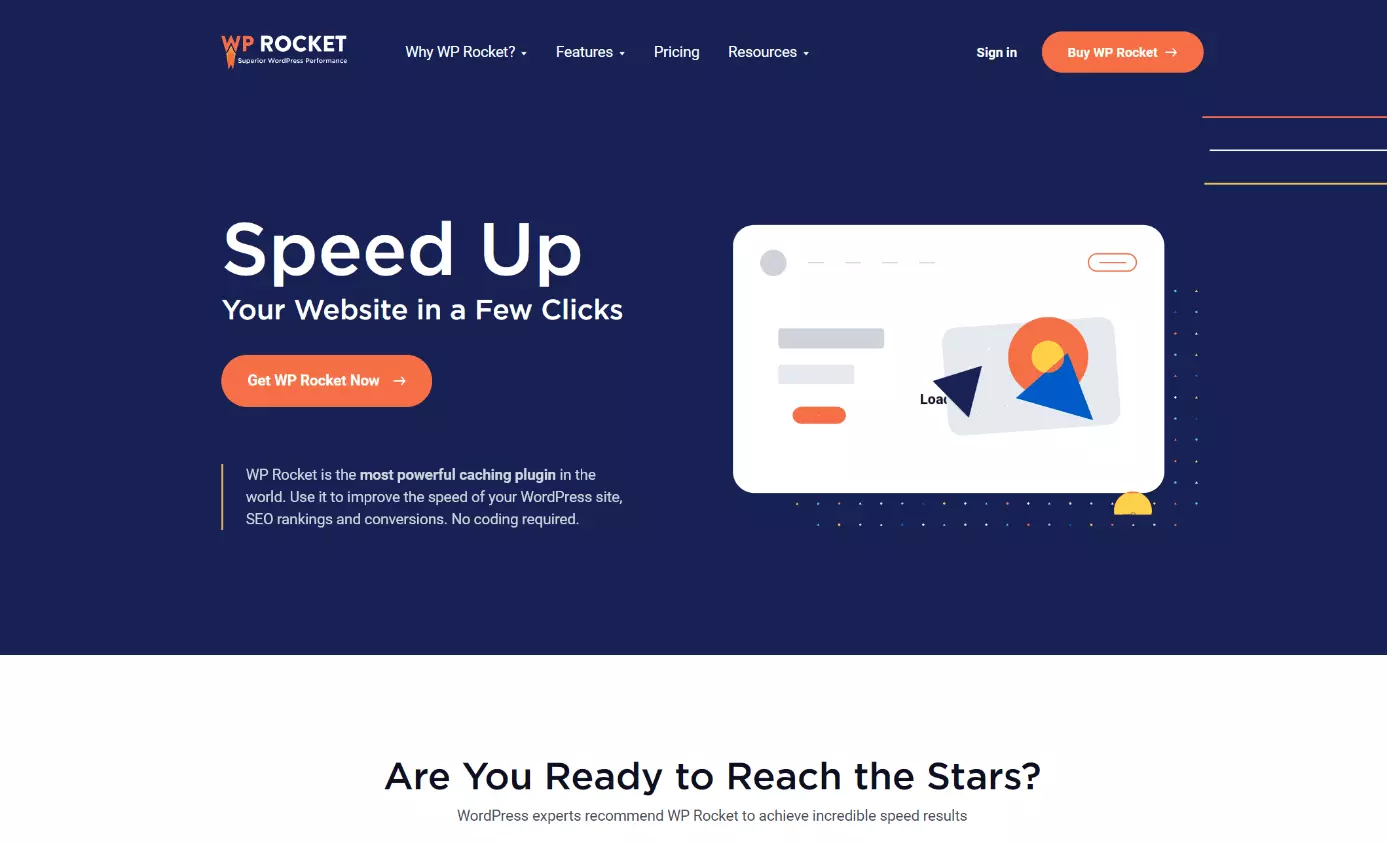 Site do plugin para WordPress WP Rocket