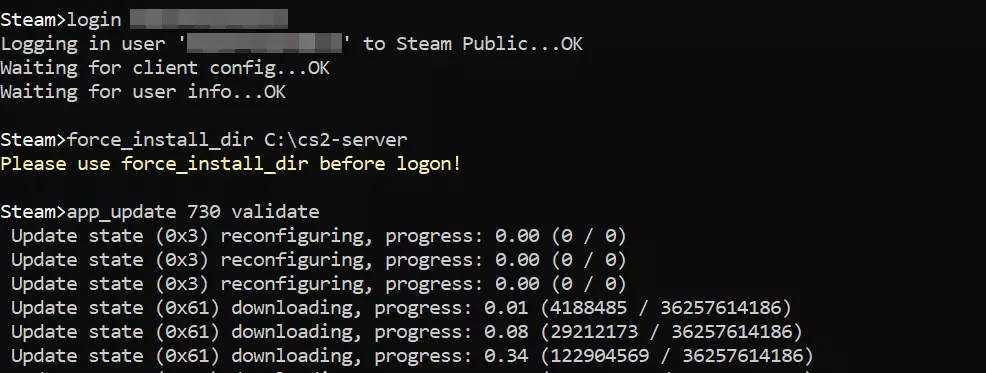 SteamCMD: instalação do CS2 server