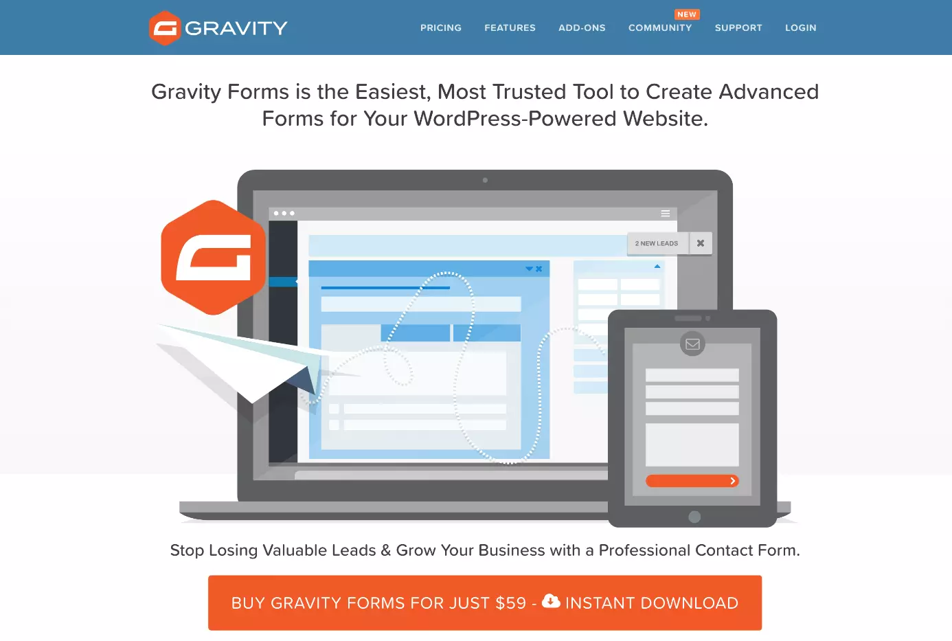 Site oficial do plugin Gravity Forms